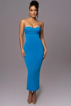 JLUXLABEL Aqua La Lune Drape Midi Dress
