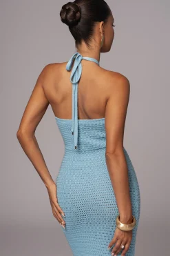 JLUXLABEL Aqua Overseas Halter Maxi Dress