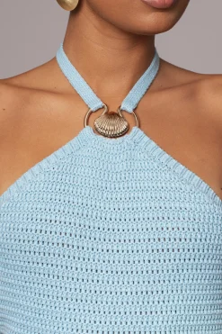 JLUXLABEL Aqua Overseas Halter Maxi Dress