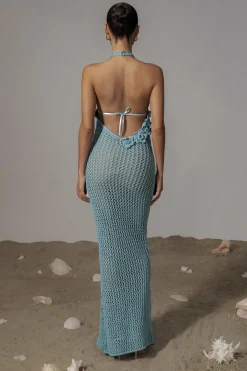JLUXLABEL Aqua Paradise Crochet Maxi Dress