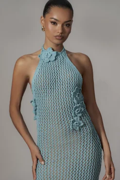 JLUXLABEL Aqua Paradise Crochet Maxi Dress