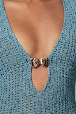 JLUXLABEL Aqua Sol Sweater Knit Dress
