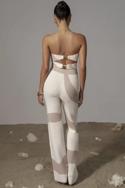JLUXLABEL Beige Abstract Tiarra Pants