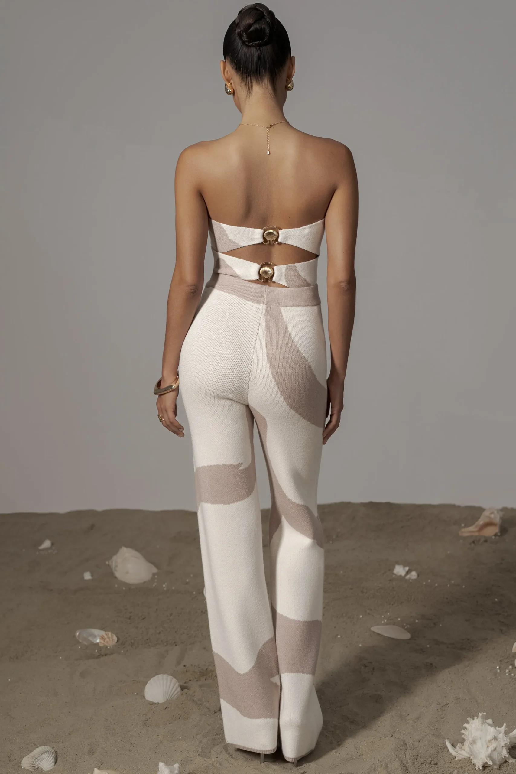 JLUXLABEL Beige Abstract Tiarra Pants