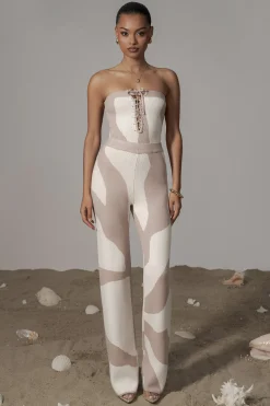JLUXLABEL Beige Abstract Tiarra Pants
