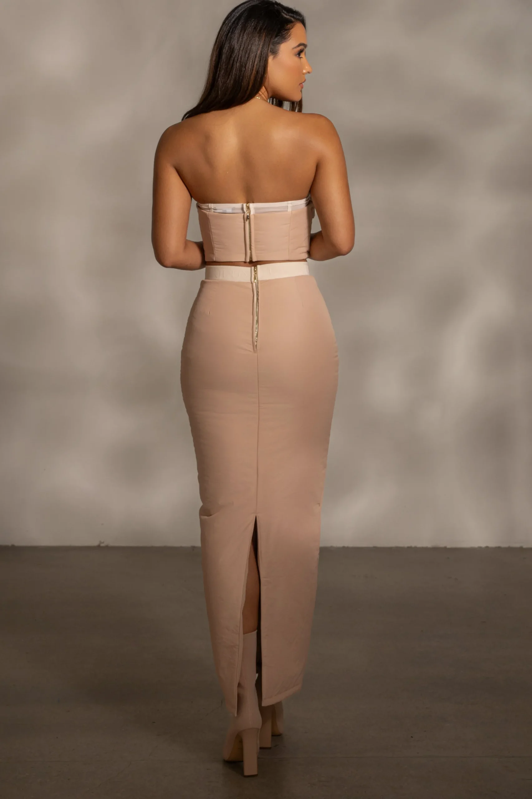 JLUXLABEL Beige Addyson Skirt Set