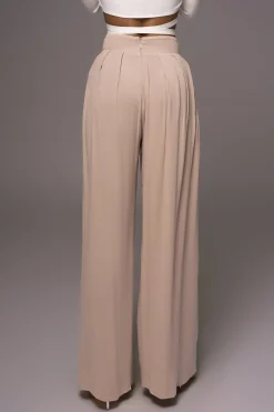 JLUXLABEL Beige After Sunset Pleated Pants