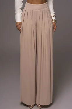 JLUXLABEL Beige After Sunset Pleated Pants