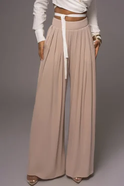 JLUXLABEL Beige After Sunset Pleated Pants