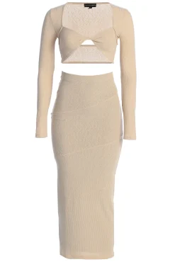 JLUXLABEL Beige All About You Skirt Set