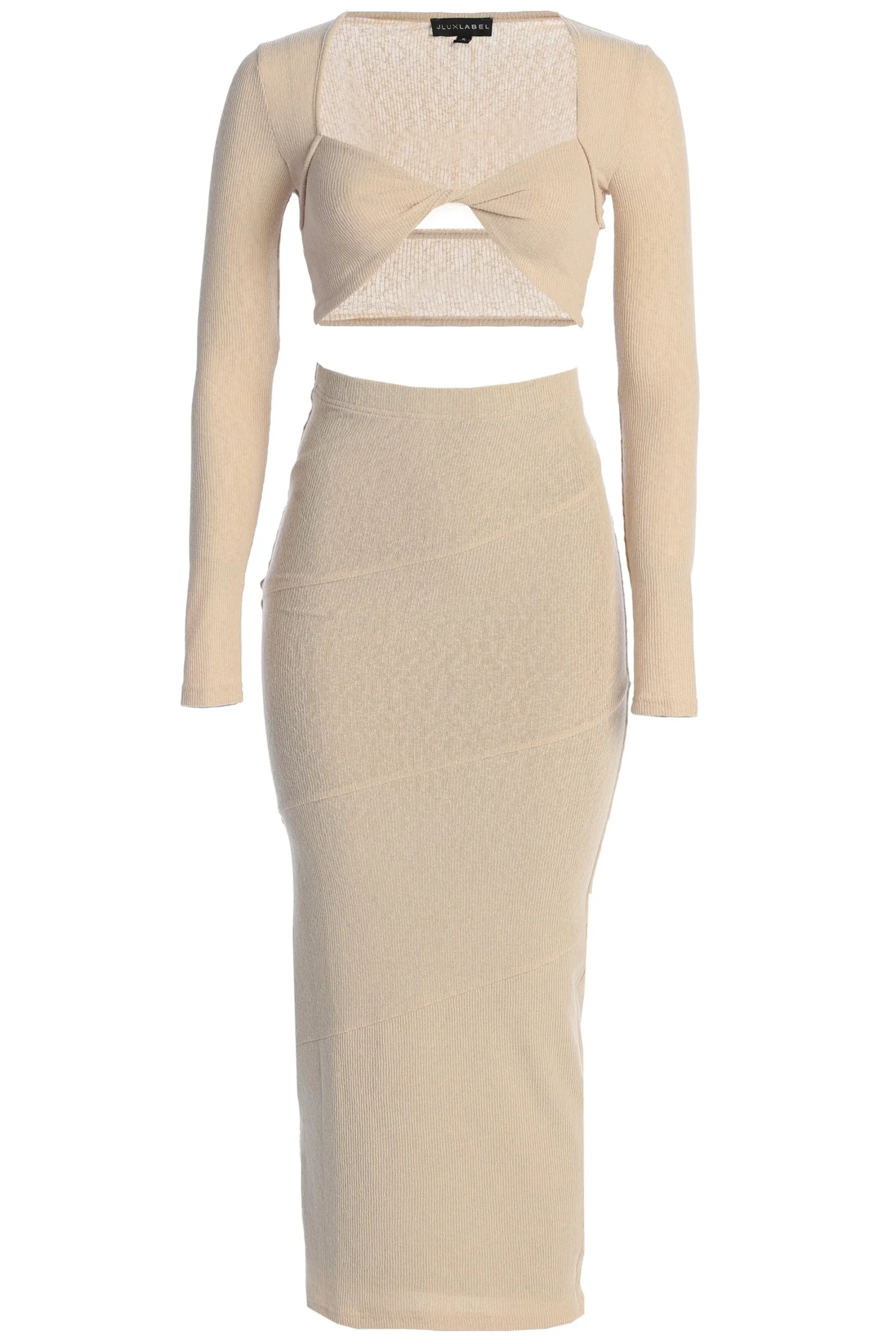 JLUXLABEL Beige All About You Skirt Set