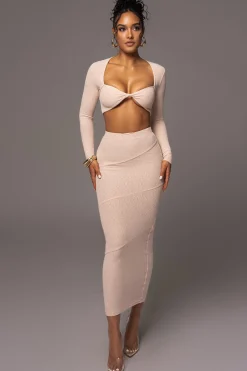 JLUXLABEL Beige All About You Skirt Set