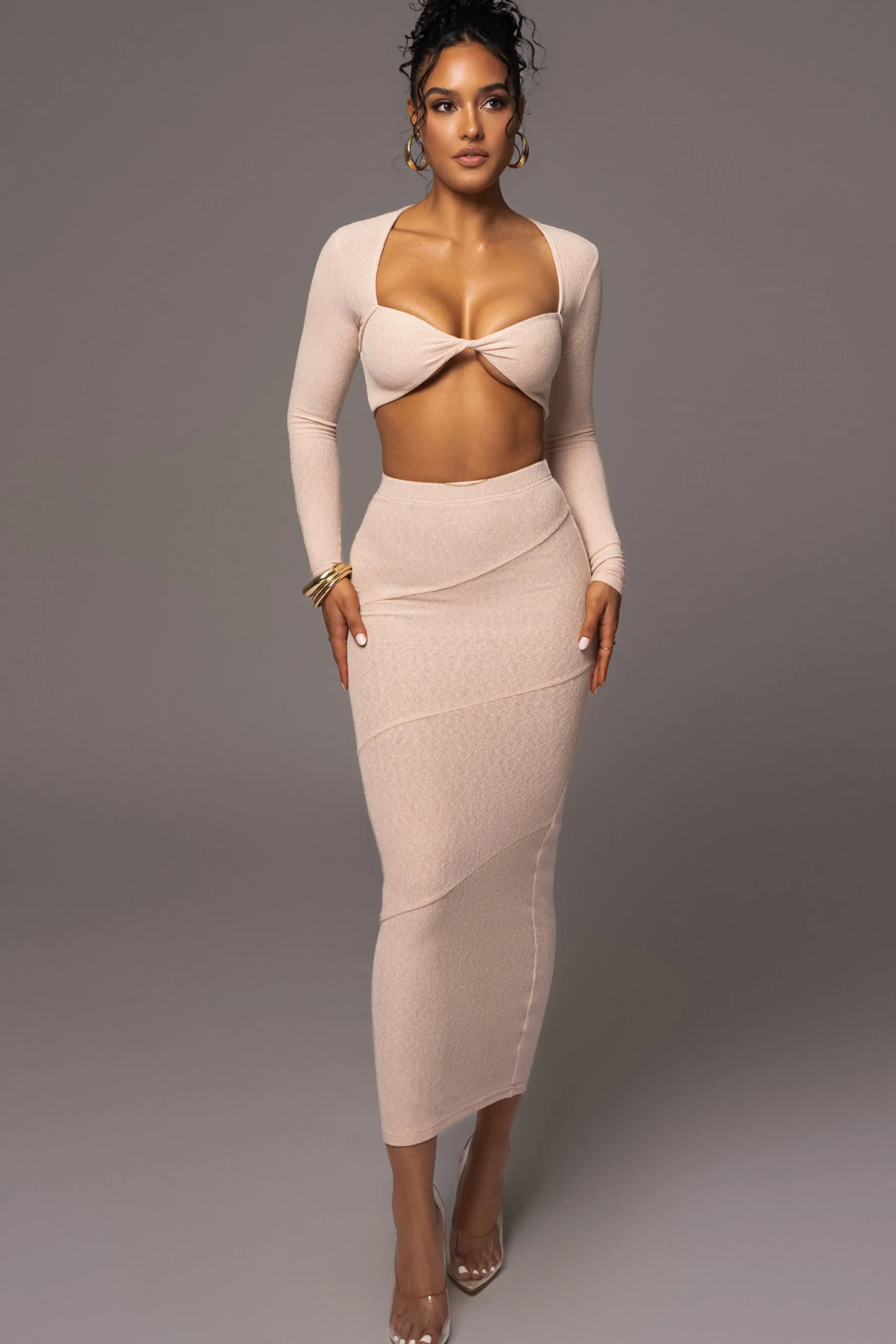 JLUXLABEL Beige All About You Skirt Set