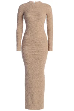 JLUXLABEL Beige Autumn Knit Maxi Dress