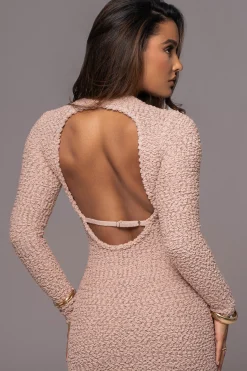 JLUXLABEL Beige Autumn Knit Maxi Dress