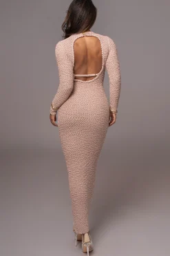JLUXLABEL Beige Autumn Knit Maxi Dress