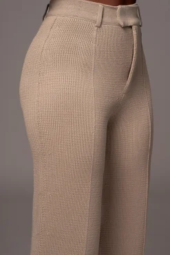 JLUXLABEL Beige Back In Business Knit Trousers