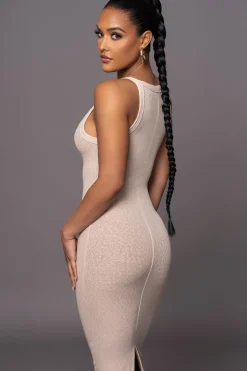 JLUXLABEL Beige Back To You Maxi Dress