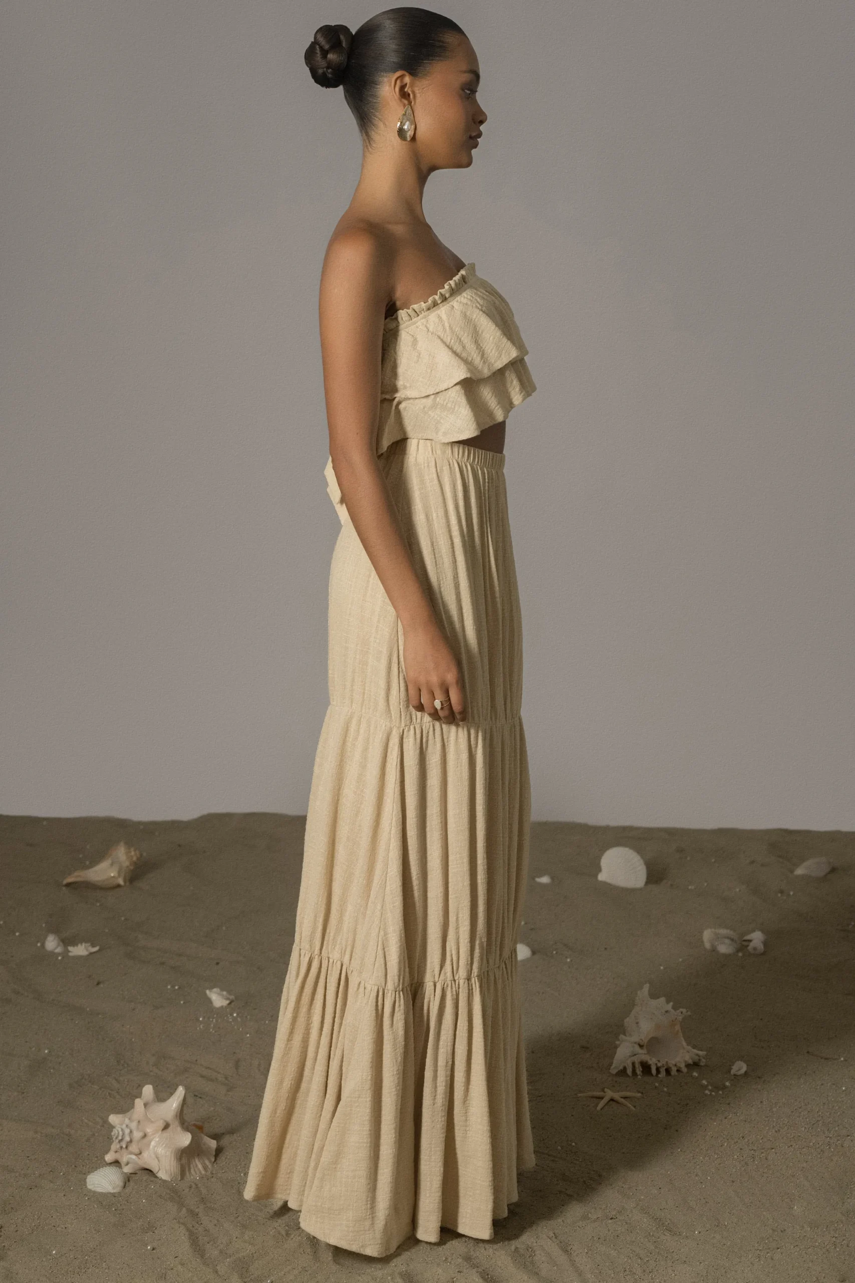 JLUXLABEL Beige By The Sea Skirt Set
