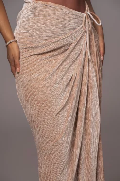 JLUXLABEL Beige Chosen One Velvet Skirt Set