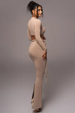 JLUXLABEL Beige City Love Two-Piece Skirt Set