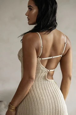 JLUXLABEL Beige Coastal Escape Dress