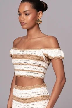 JLUXLABEL Beige Corazon Ruffle Skirt Set