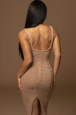 JLUXLABEL Beige Daria Sweater Knit Dress