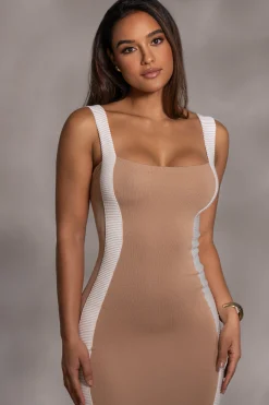 JLUXLABEL Beige Donna Knit Midi Dress