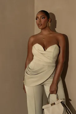JLUXLABEL Beige Falling For You Corset