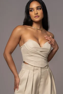 JLUXLABEL Beige Falling For You Corset