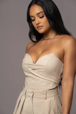 JLUXLABEL Beige Falling For You Corset