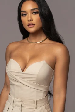 JLUXLABEL Beige Falling For You Corset