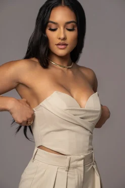 JLUXLABEL Beige Falling For You Corset