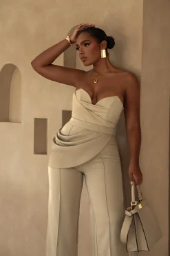 JLUXLABEL Beige Falling For You Corset