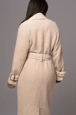 JLUXLABEL Beige Fit For Success Boucle Coat