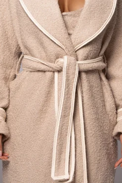 JLUXLABEL Beige Fit For Success Boucle Coat