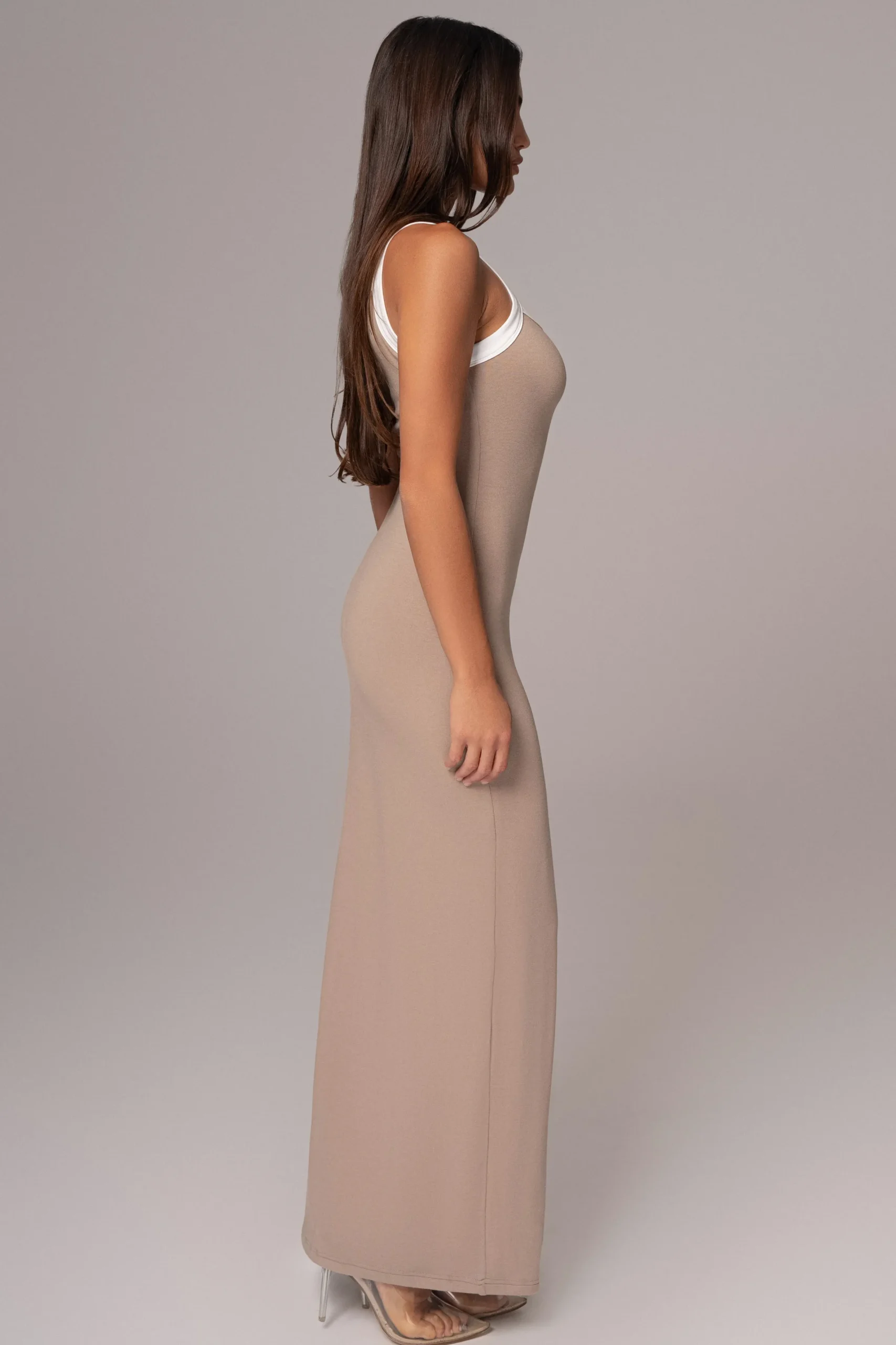 JLUXLABEL Beige Francesca Contrast Maxi Dress
