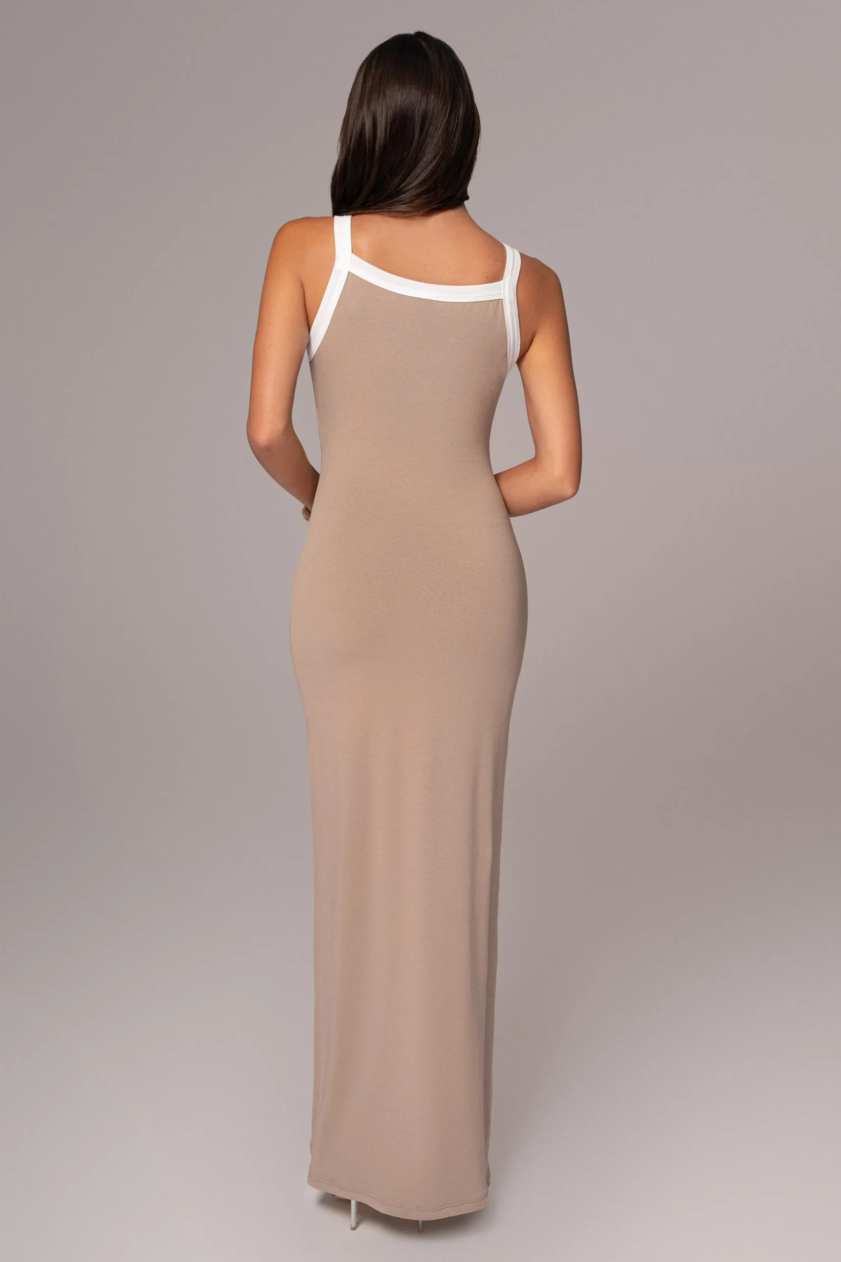 JLUXLABEL Beige Francesca Contrast Maxi Dress