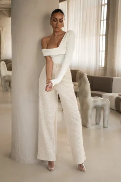 JLUXLABEL Beige Francine Pants