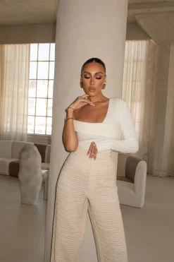 JLUXLABEL Beige Francine Pants