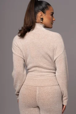 JLUXLABEL Beige Ivy Sweater Knit Pant Set