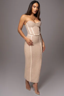JLUXLABEL Beige Jozie Bustier Top