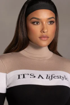 JLUXLABEL Beige Lifestyle Knit Bodysuit