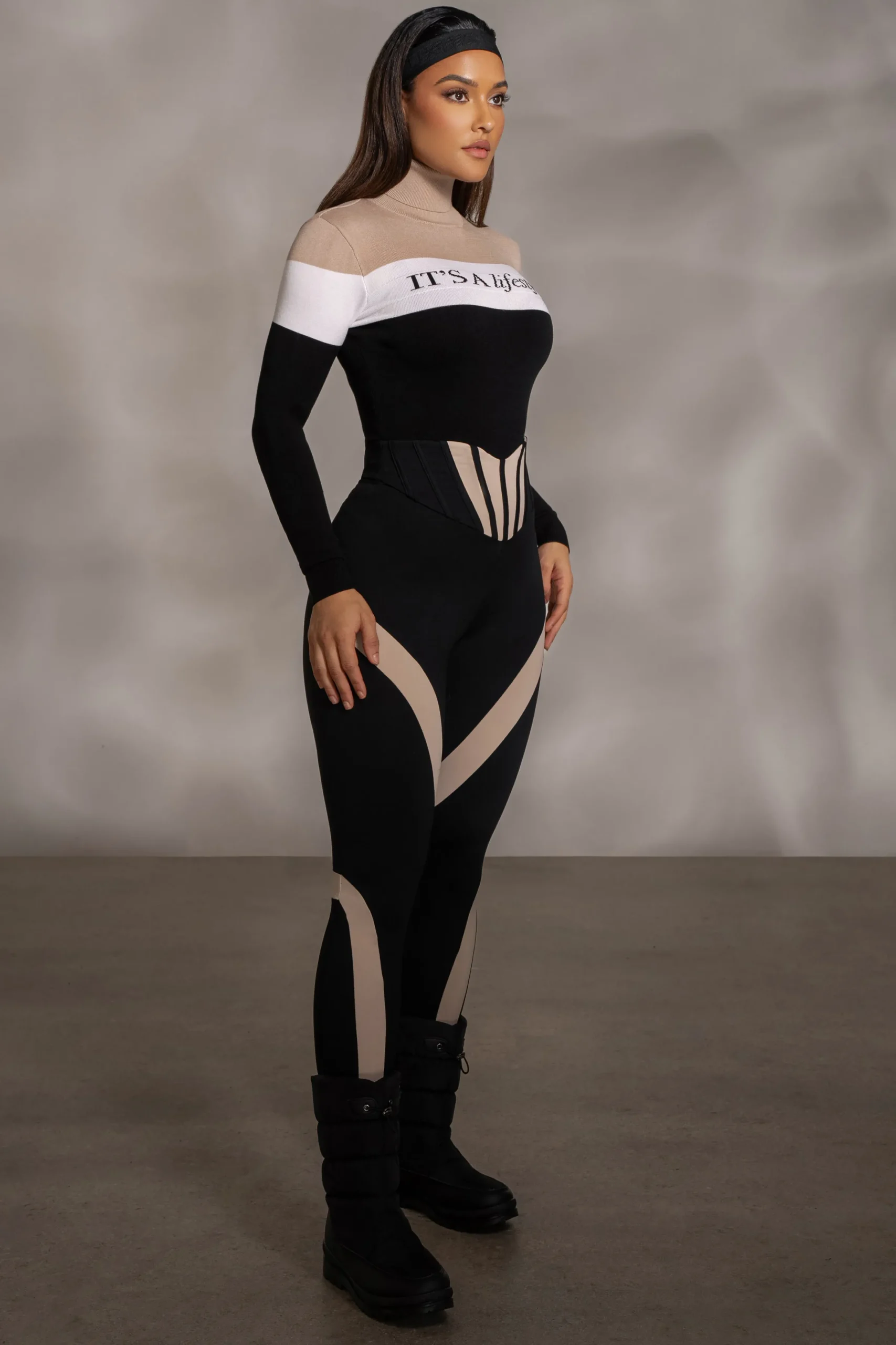 JLUXLABEL Beige Lifestyle Knit Bodysuit