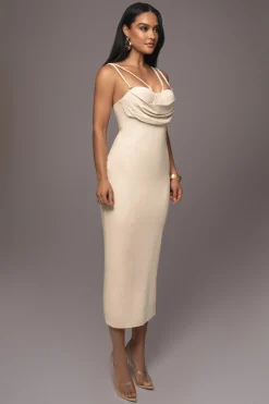 JLUXLABEL Beige Linen Visions Of You Dress