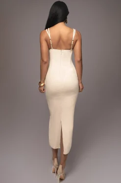 JLUXLABEL Beige Linen Visions Of You Dress