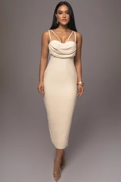JLUXLABEL Beige Linen Visions Of You Dress