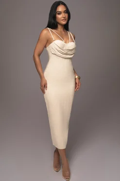 JLUXLABEL Beige Linen Visions Of You Dress