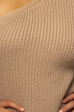 JLUXLABEL Beige Long Knit Sweater Dress